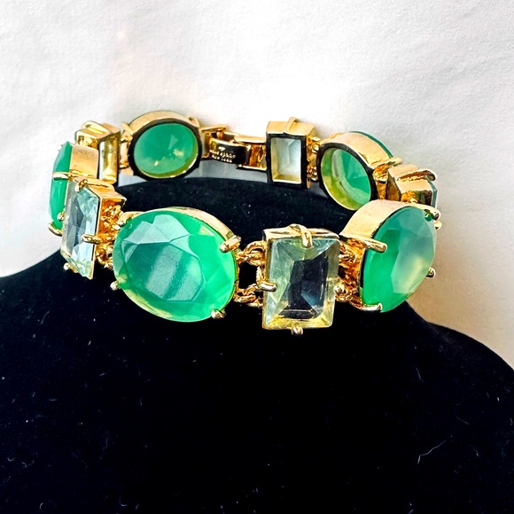 kate spade Jewelry - Kate Spade Hancock Park Green & Light Blue Jeweled Bracelet
